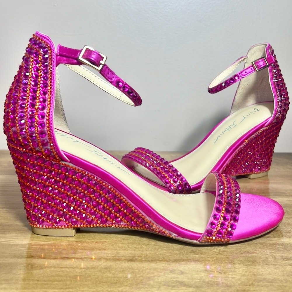 Betsey Johnson Gem Embellished Wedge Heels